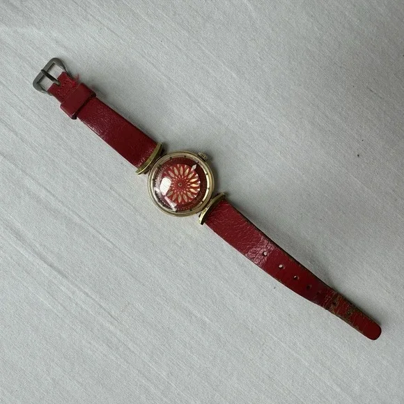Vintage Ernest Borel Cocktail Red Dial Kaleidoscope Ladies Watch Parts/ Repair - Picture 5 of 11